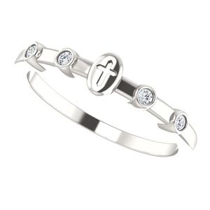 Jewelry | Diamond Stackable Cross Ring Sterling Silver | Poshmark